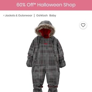 OshKosh 1 piece Snowsuiy 18m